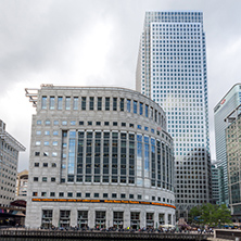 Business building and skyscraper in Canary Wharf, London, England, Great Britain