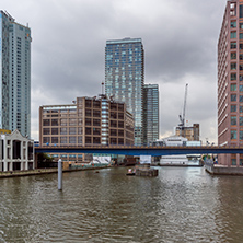 Business building and skyscraper in Canary Wharf, London, England, Great Britain