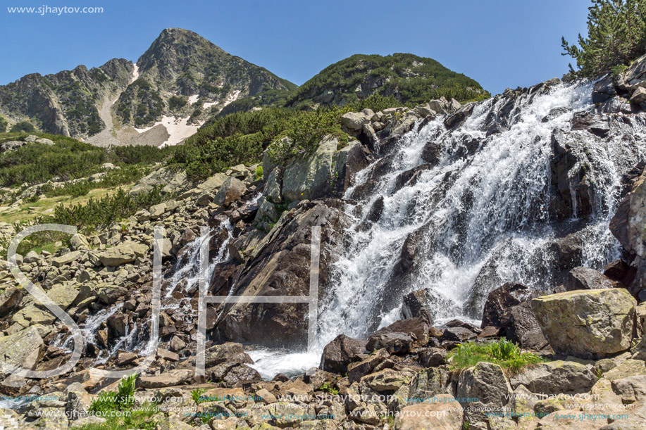 Landscape with Waterfall and Sivrya peak, Pirin Mountain, Bulgaria