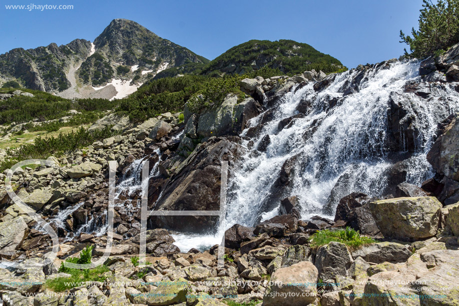 Waterfall and Sivrya peak, Pirin Mountain, Bu