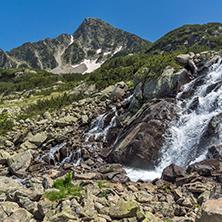 Waterfall and Sivrya peak, Pirin Mountain, Bulgaria