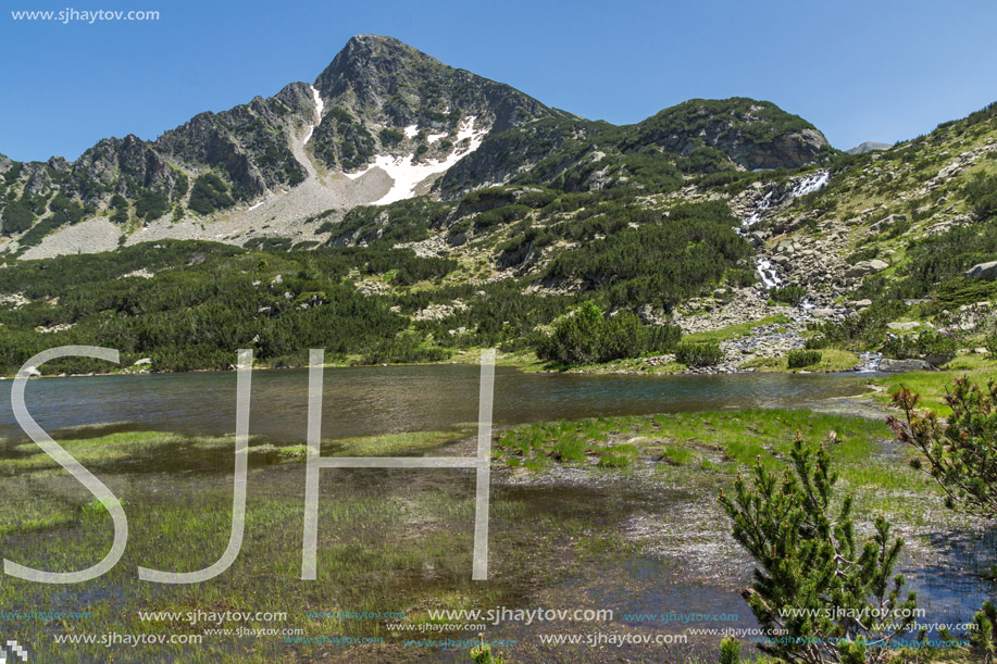 Amazing view of Fish lakes and Sivrya peak, Pirin Mountain, Bulgaria