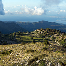 Panoramic view of Mountain of Lefkada and sea, Ionian Islands, Greece