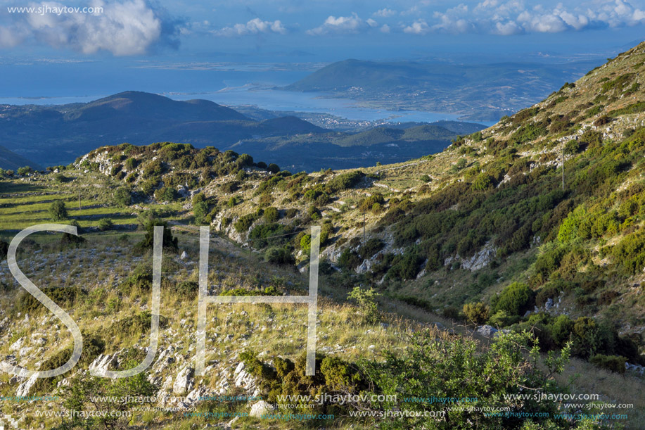Amazing  view of Mountain of Lefkada and sea, Ionian Islands, Greece