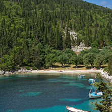 Clean waters of Foki Fiskardo Beach, Kefalonia, Ionian islands, Greece