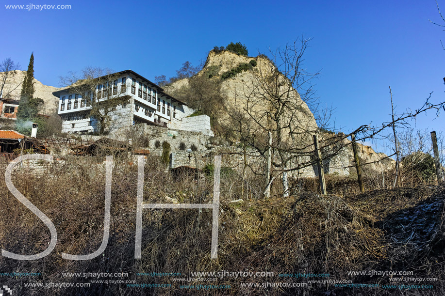 Museum The Kordopulov House and The sand pyramids in Melnik town, Blagoevgrad region, Bulgaria