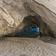 Sea cave in  beautiful Myrtos beach, Kefalonia, Ionian islands, Greece