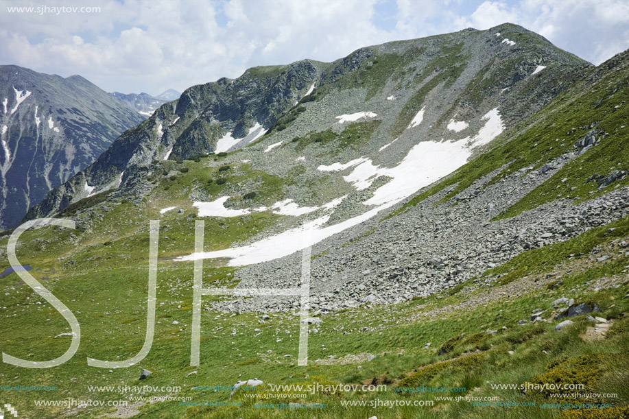 Green hills under Hvoynati peak, Pirin Mountain, Bulgaria