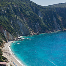 Panorama of Petani Beach, Kefalonia, Ionian Islands, Greece