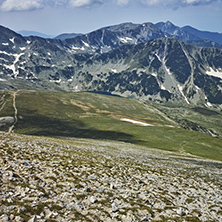 Amazing Landscape with The path for climbing a Vihren peak, Pirin Mountain, Bulgaria