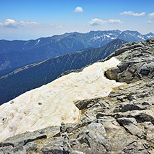 Panorama to rocky hills from Vihren Peak,  Pirin Mountain, Bulgaria