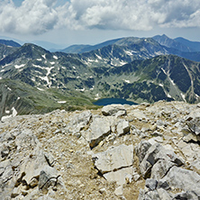 Amazing panorama from Vihren Peak to Vlahini lakes, Pirin Mountain, Bulgaria