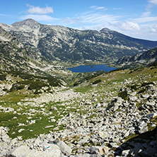 Amazing landscape of Popovo lake from Demirkapya pass, Pirin Mountain, Bulgaria