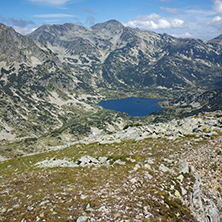 Amazing landscape of Popovo lake from Dzhano peak, Pirin Mountain, Bulgaria