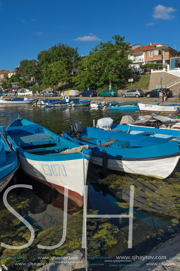 SOZOPOL, BULGARIA - JULY 12, 2016: Panorama of port of town of Sozopol, Burgas Region, Bulgaria
