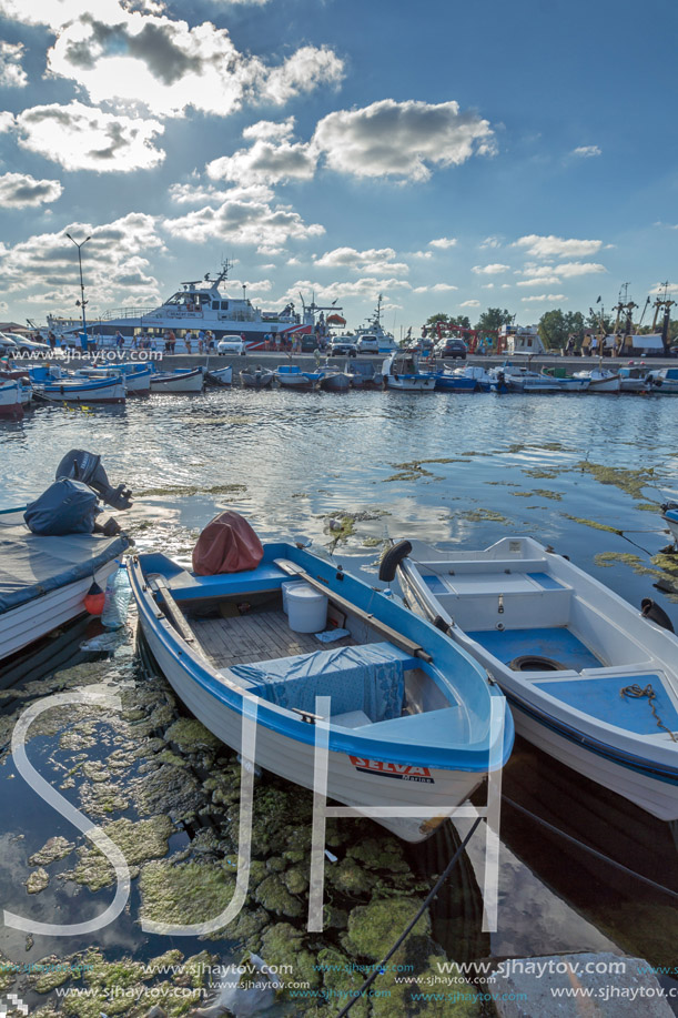 SOZOPOL, BULGARIA - JULY 12, 2016: Panorama of port of town of Sozopol, Burgas Region, Bulgaria