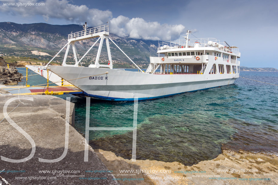PESADA, KEFALONIA, GREECE - MAY 26 2015:  Panorama of Port of town of Sami, Kefalonia, Ionian islands, Greece
