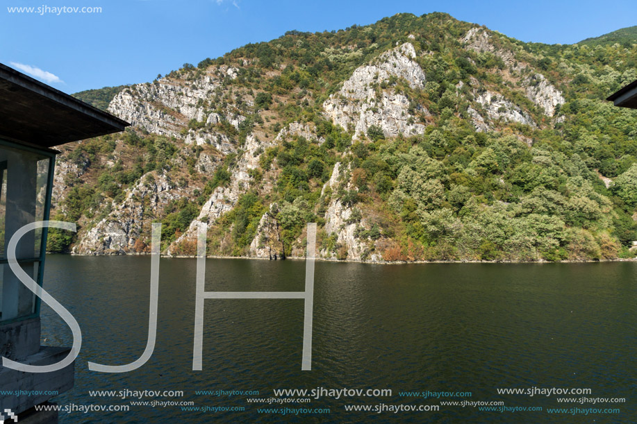 Dam of the Vacha (Antonivanovtsy) Reservoir, Rhodopes Mountain, Bulgaria