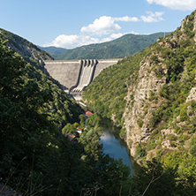 Dam of the Vacha (Antonivanovtsy) Reservoir, Rhodopes Mountain, Bulgaria