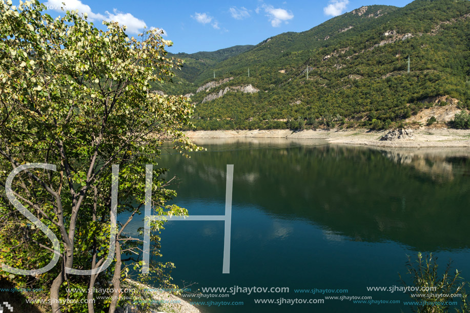 Dam of the Vacha (Antonivanovtsy) Reservoir, Rhodopes Mountain, Bulgaria