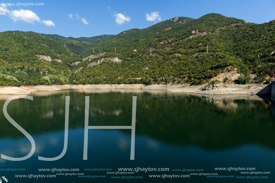 Dam of the Vacha (Antonivanovtsy) Reservoir, Rhodopes Mountain, Bulgaria