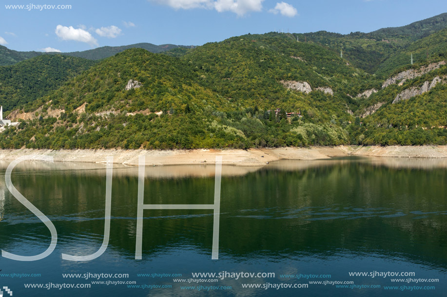 Dam of the Vacha (Antonivanovtsy) Reservoir, Rhodopes Mountain, Bulgaria