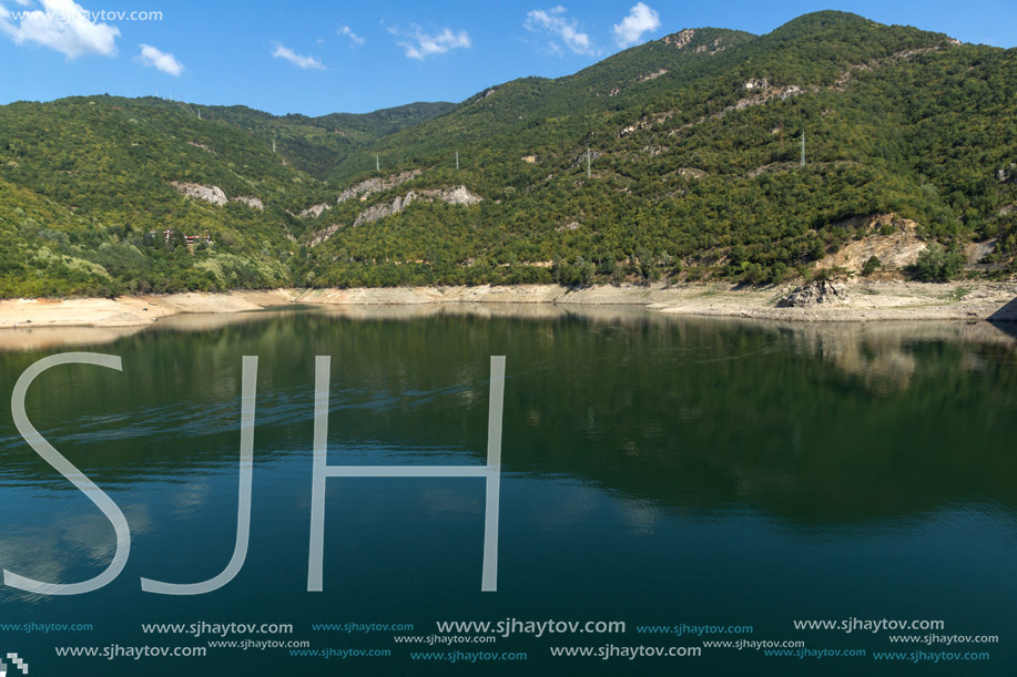 Dam of the Vacha (Antonivanovtsy) Reservoir, Rhodopes Mountain, Bulgaria