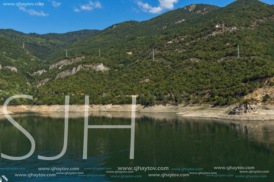 Dam of the Vacha (Antonivanovtsy) Reservoir, Rhodopes Mountain, Bulgaria