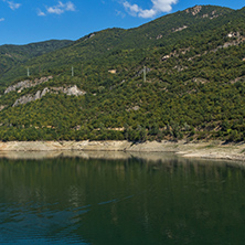 Dam of the Vacha (Antonivanovtsy) Reservoir, Rhodopes Mountain, Bulgaria