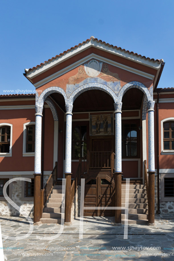 PERUSHTITSA, BULGARIA - SEPTEMBER 4 2016: The building of Danov School from the 19th century, Perushtitsa, Plovdiv Region, Bulgaria