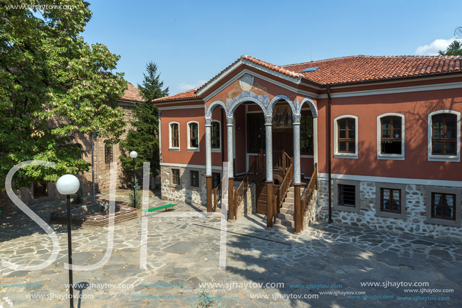 PERUSHTITSA, BULGARIA - SEPTEMBER 4 2016: The building of Danov School from the 19th century, Perushtitsa, Plovdiv Region, Bulgaria