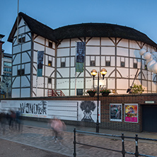 LONDON, ENGLAND - JUNE 17 2016: Night photo of Shakespeare"s Globe in London, Great Britain