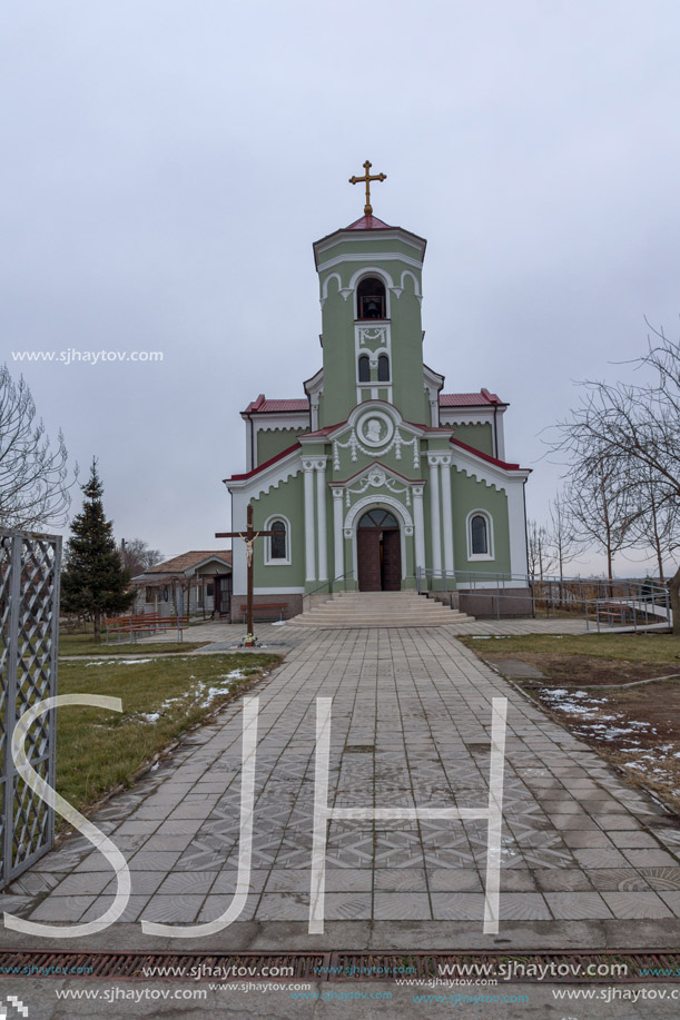RAKOVSKI, BULGARIA - DECEMBER 31 2016: The Roman Catholic church Immaculate Conception of the Virgin Mary in town of Rakovski, Bulgaria
