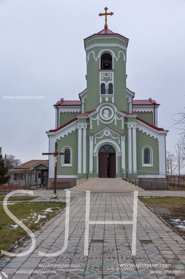 RAKOVSKI, BULGARIA - DECEMBER 31 2016: The Roman Catholic church Immaculate Conception of the Virgin Mary in town of Rakovski, Bulgaria