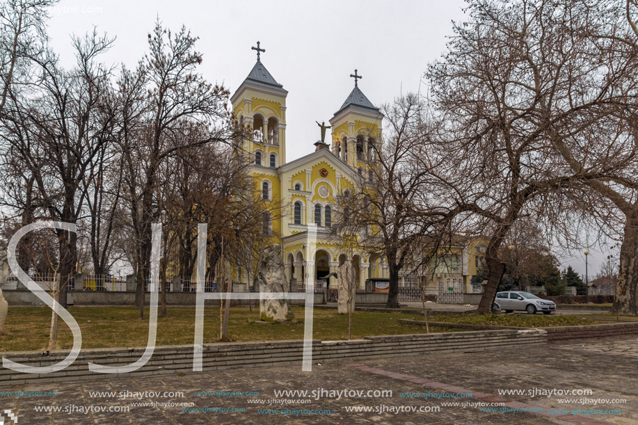 RAKOVSKI, BULGARIA - DECEMBER 31 2016: The Roman Catholic church Most holy Heart of Jesus in town of Rakovski, Bulgaria