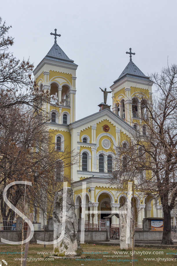 RAKOVSKI, BULGARIA - DECEMBER 31 2016: The Roman Catholic church Most holy Heart of Jesus in town of Rakovski, Bulgaria