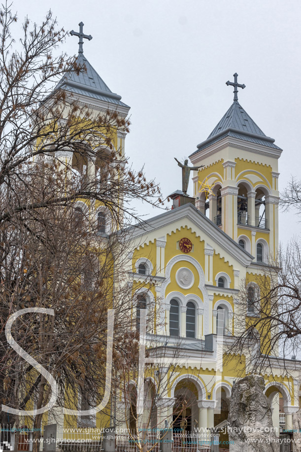 RAKOVSKI, BULGARIA - DECEMBER 31 2016: The Roman Catholic church Most holy Heart of Jesus in town of Rakovski, Bulgaria