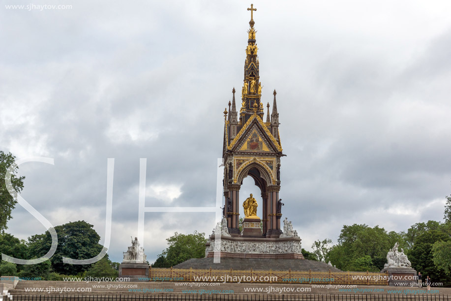 LONDON, ENGLAND - JUNE 18 2016: Prince Albert Memorial, London, Great Britain