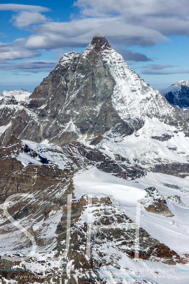 Panorama of mount Matterhorn, Canton of Valais, Alps, Switzerland