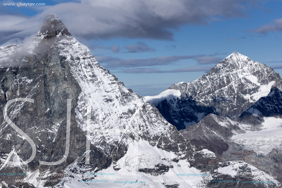 Panoramic view of mount Matterhorn, Canton of Valais, Alps, Switzerland