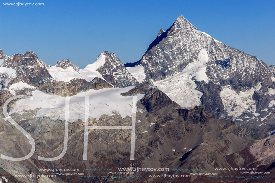 Amazing panorama from matterhorn glacier paradise to Alps, Switzerland