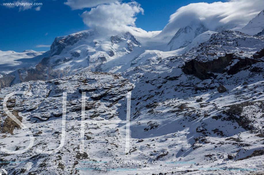 Amazing winter Panorama to Swiss Alps, Switzerland