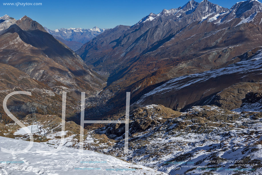 Autumn landscape of Swiss Alps and Zermatt, Switzerland