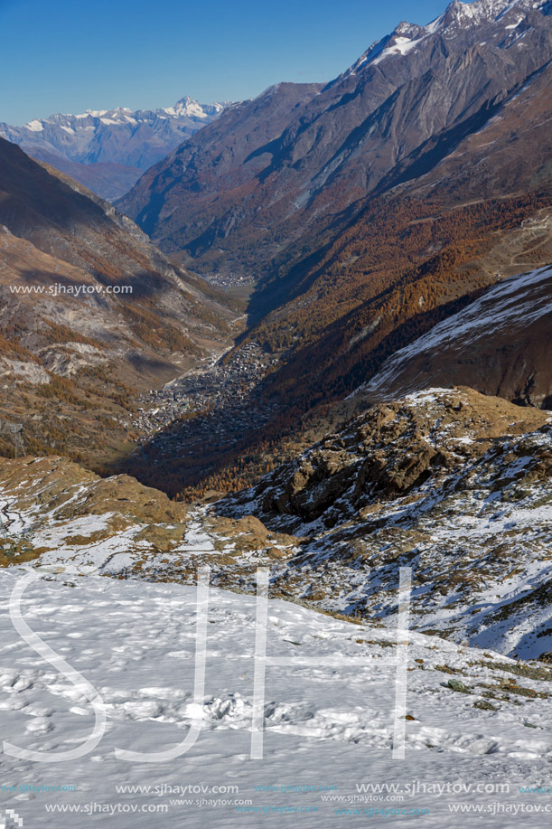 Amazing Autumn landscape of Swiss Alps and Zermatt, Switzerland