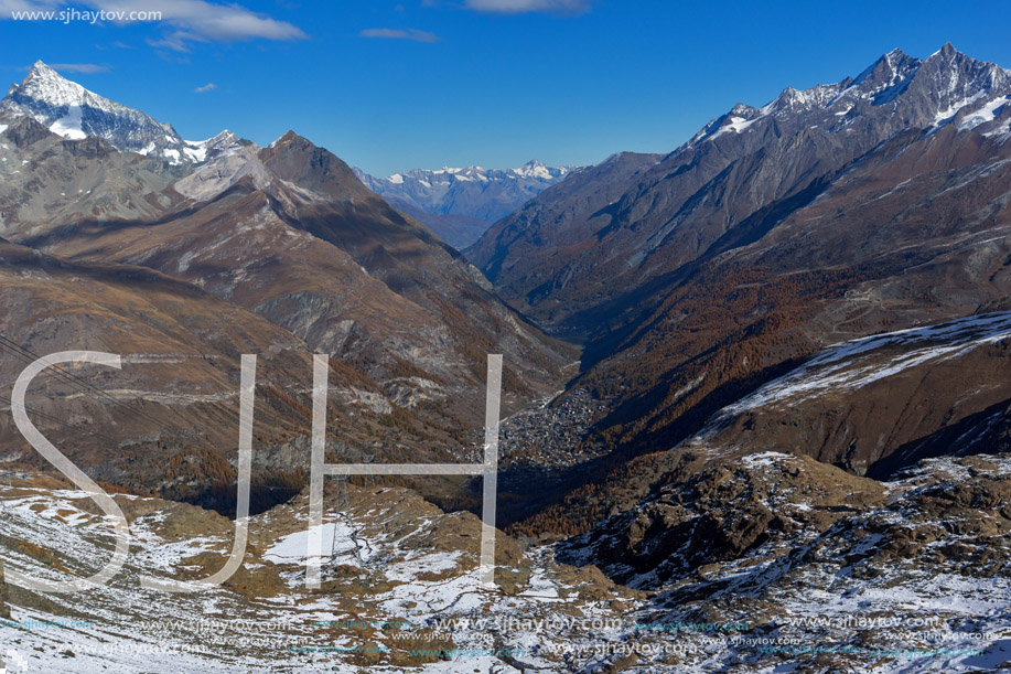 Amazing Autumn landscape of Swiss Alps and Zermatt, Switzerland