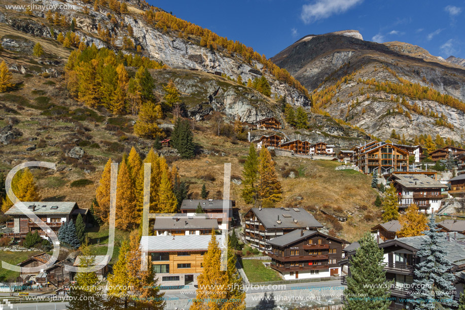 Amazing Autumn Panorama to Zermatt, Canton of Valais, Switzerland