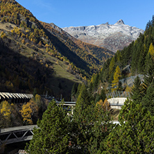 Amazing panorama of Alps and Lotschberg Tunnel under the mountain, Switzerland