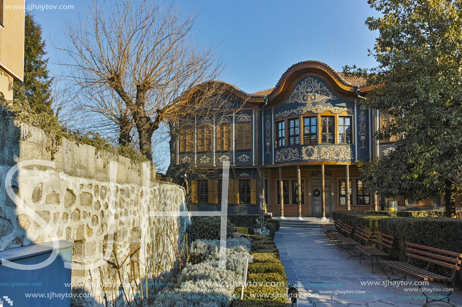 PLOVDIV, BULGARIA - JANUARY 2 2017: Building of Ethnographic Museum in old town of Plovdiv, Bulgaria