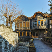PLOVDIV, BULGARIA - JANUARY 2 2017: Building of Ethnographic Museum in old town of Plovdiv, Bulgaria