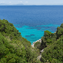 Small beach with blue waters in Kefalonia, Ionian Islands, Greece